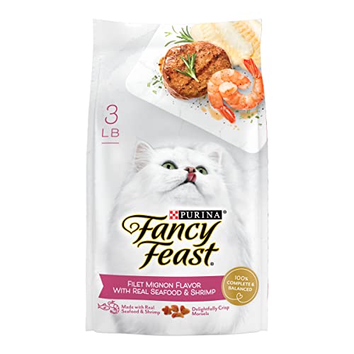 Purina Fancy Feast Dry Cat Food Filet Mignon Flavor with Seafood and Shrimp - 3 lb. Bag-UPStoxs