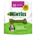 Minties Dental Chews for Dogs, 80 Count, Vet-Recommended Mint-Flavored Dental Treats for Tiny/Small Dogs 5-24 lbs, Dental Bones Clean Teeth, Fight Bad Breath, and Removes Plaque and Tartar-UPStoxs