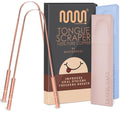 MasterMedi Tongue Scraper with Case Easy to Use Tongue Scraper for Adults, Tongue Cleaner for Oral Care & Hygiene (Copper Set of 2 (with Travel Case))-UPStoxs