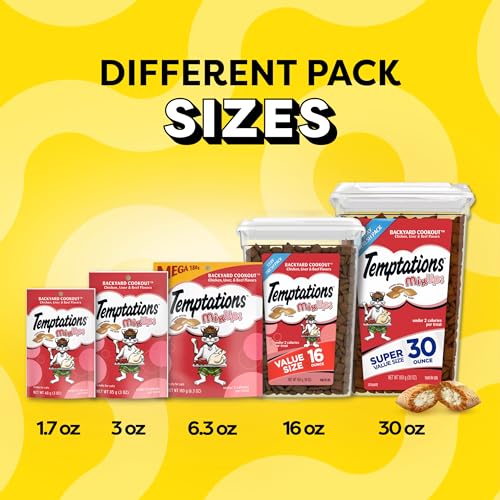 Temptations MixUps Backyard Cookout Flavor Crunchy and Soft Cat Treats, 16 oz. Tub-UPStoxs