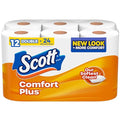 Scott ComfortPlus Toilet Paper, 12 Double Rolls, 231 Sheets per Roll, Septic-Safe, 1-Ply Toilet Tissue-UPStoxs