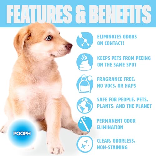 Pooph Pet Odor Eliminator, 20oz Spray - Dismantles Odors on a Molecular Basis, Dogs, Cats, Freshener, Urine, Poop, Pee, Deodorizer, Natures, Puppy, Fresh, Clean, Furniture, Potty, Safe-UPStoxs
