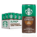 Starbucks Ready to Drink Coffee, Espresso & Cream, 6.5oz Cans (12 Pack) (Packaging May Vary)-UPStoxs