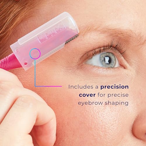 Schick Hydro Silk Touch-Up Dermaplaning Tool with Precision Cover, 3ct | Dermaplane Razor, Face Razors for Women, Eyebrow Razor, Facial Razor, Dermaplaning Razor, Womens Face Razor Peach Fuzz Remover-UPStoxs