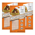 Gorilla Mounting Putty, Non-Toxic Hanging Adhesive, Removeable & Repositionable, 84 Pre-Cut Squares, 3pk - 2oz/56g, Natural Tan Color, (Pack of 3)-UPStoxs
