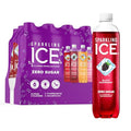 Sparkling Ice Purple Variety Pack, Flavored Water, Zero Sugar, with Vitamins and Antioxidants, 17 fl oz, 12 count (Black Raspberry, Cherry Limeade, Orange Mango, Kiwi Strawberry)-UPStoxs