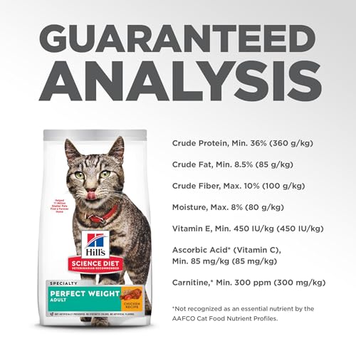 Hill's Science Diet Perfect Weight, Adult 1-6, Weight Management Support, Dry Cat Food, Chicken Recipe, 15 lb Bag-UPStoxs