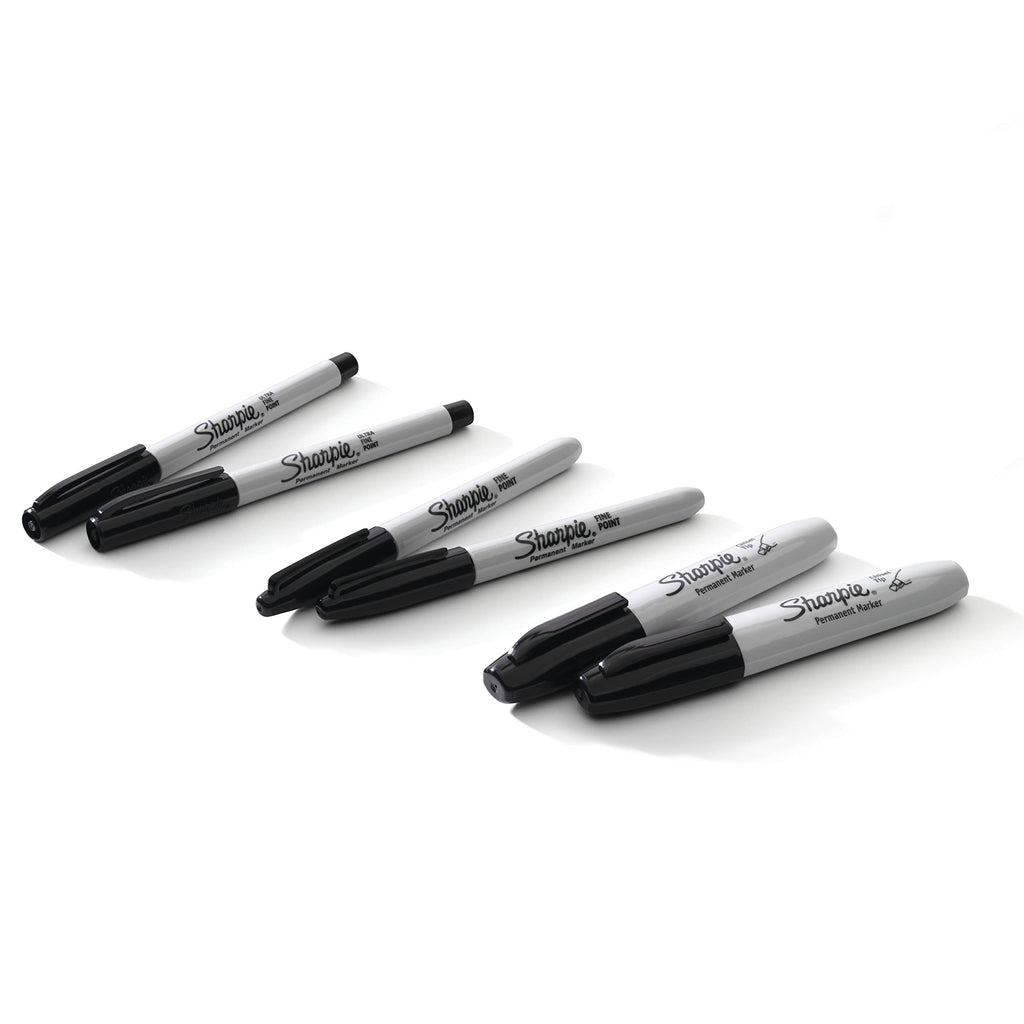 Sharpie Permanent Markers Variety Pack, Featuring Ultra-Fine, Chisel Tip, And Fine Tip Marker Set, Writing And Poster Markers, Black, 6 Count-UPStoxs
