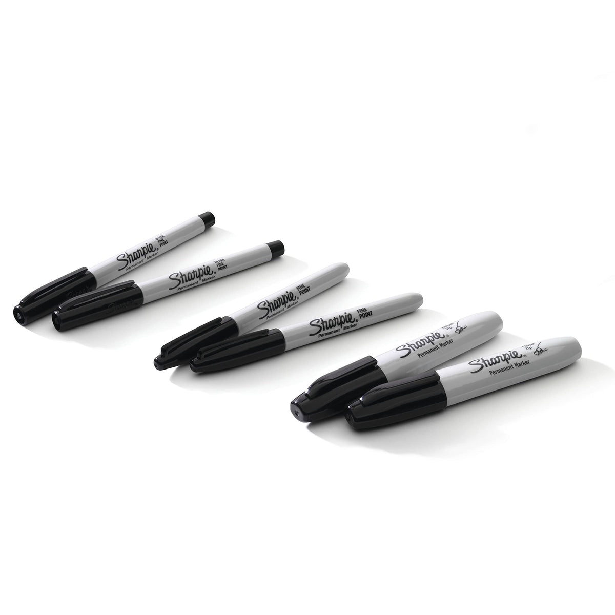 Sharpie Permanent Markers Variety Pack, Featuring Ultra-Fine, Chisel Tip, And Fine Tip Marker Set, Writing And Poster Markers, Black, 6 Count-UPStoxs