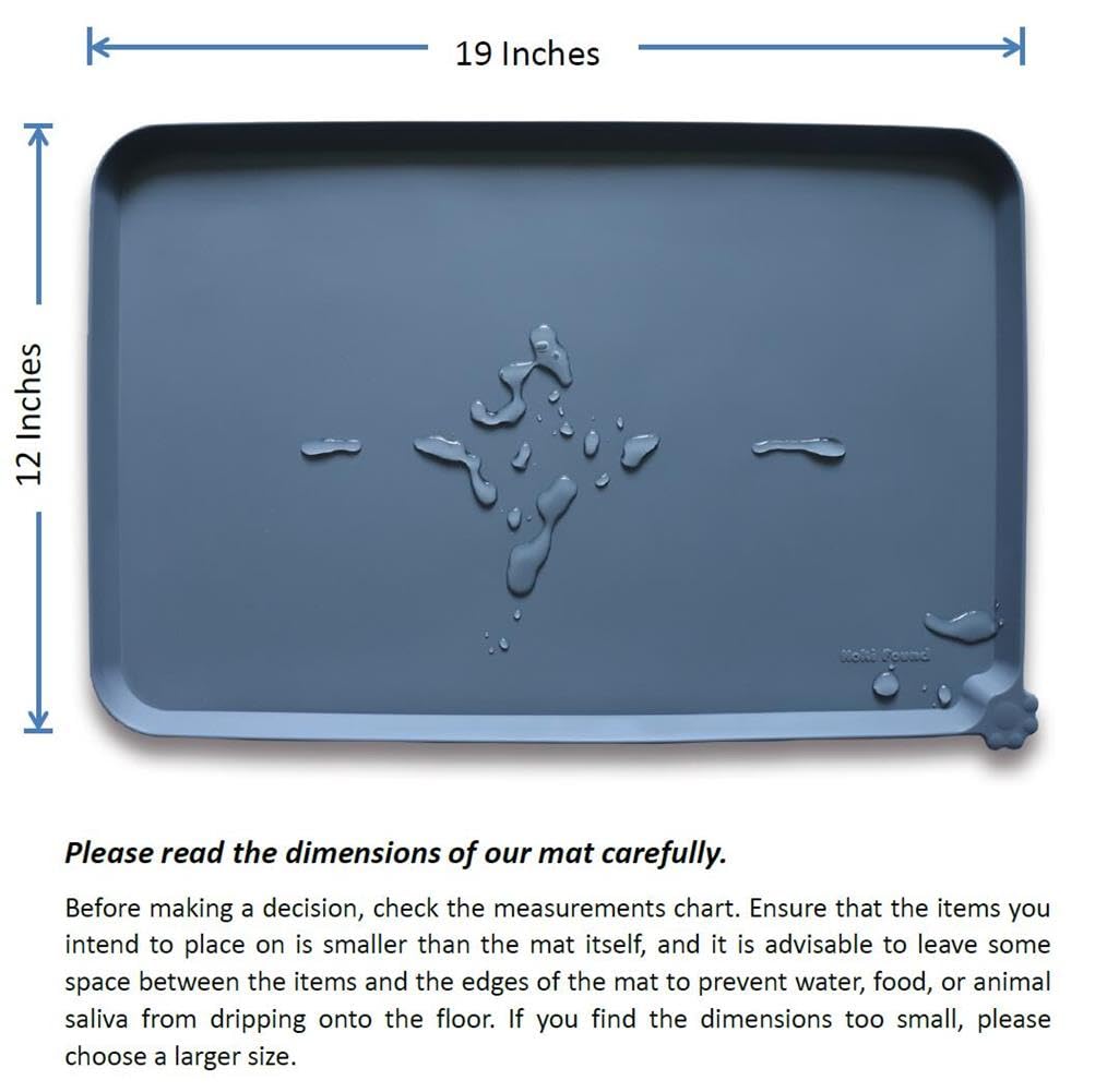 Hoki Found -Waterproof Pet Feeding Mats with High Lips - Multiple Size and Colors for Dogs, Cats & Others-G-UPStoxs