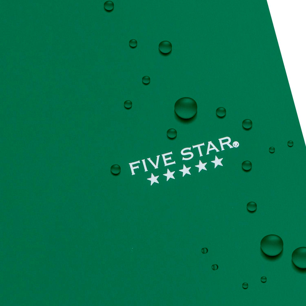 Five Star Spiral Notebook + Study App, 3 Subject, Wide Ruled Paper, 150 Sheets, 10-1/2" x 8" Sheet Size, Forest Green (73176)-UPStoxs