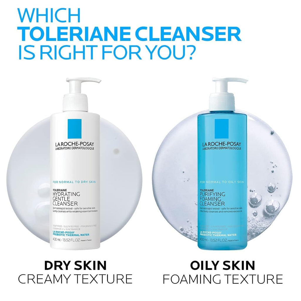 La Roche-Posay Toleriane Hydrating Gentle Face Cleanser, Daily Facial Cleanser with Niacinamide and Ceramides for Sensitive Skin, Moisturizing Face Wash for Normal to Dry Skin, Fragrance Free-UPStoxs