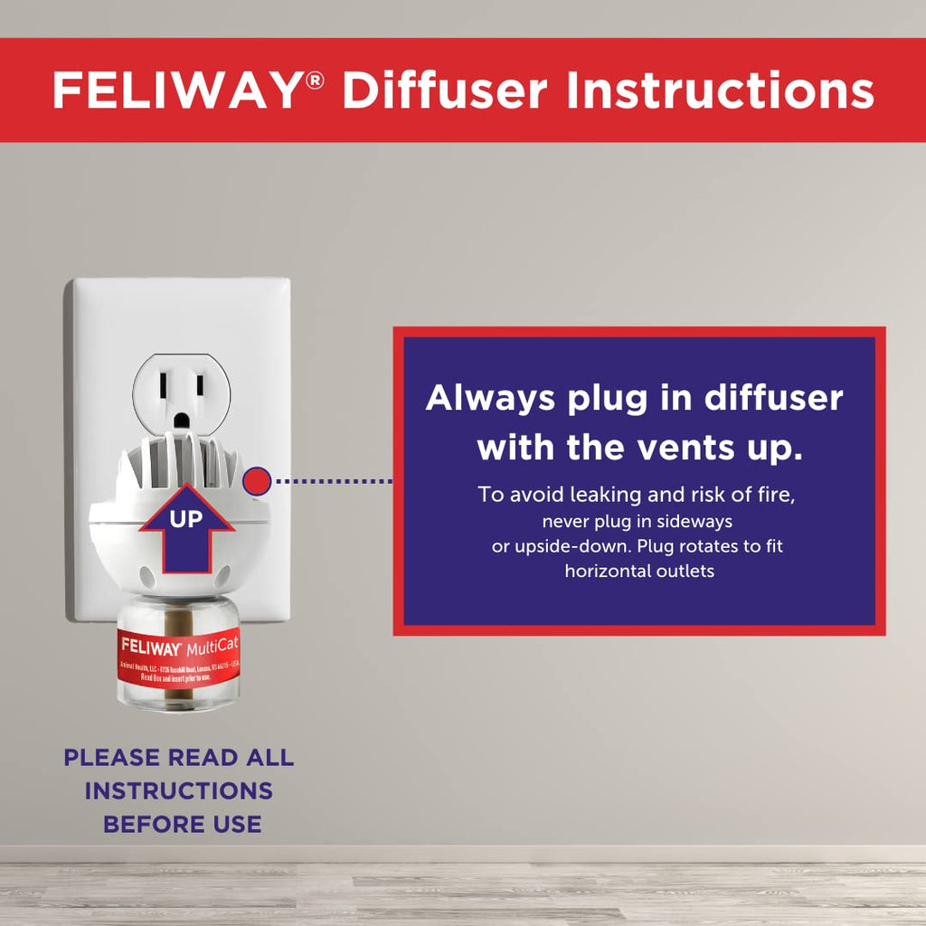 FELIWAY MultiCat Calming Pheromone, 30 Day Refill - 3 Pack-UPStoxs