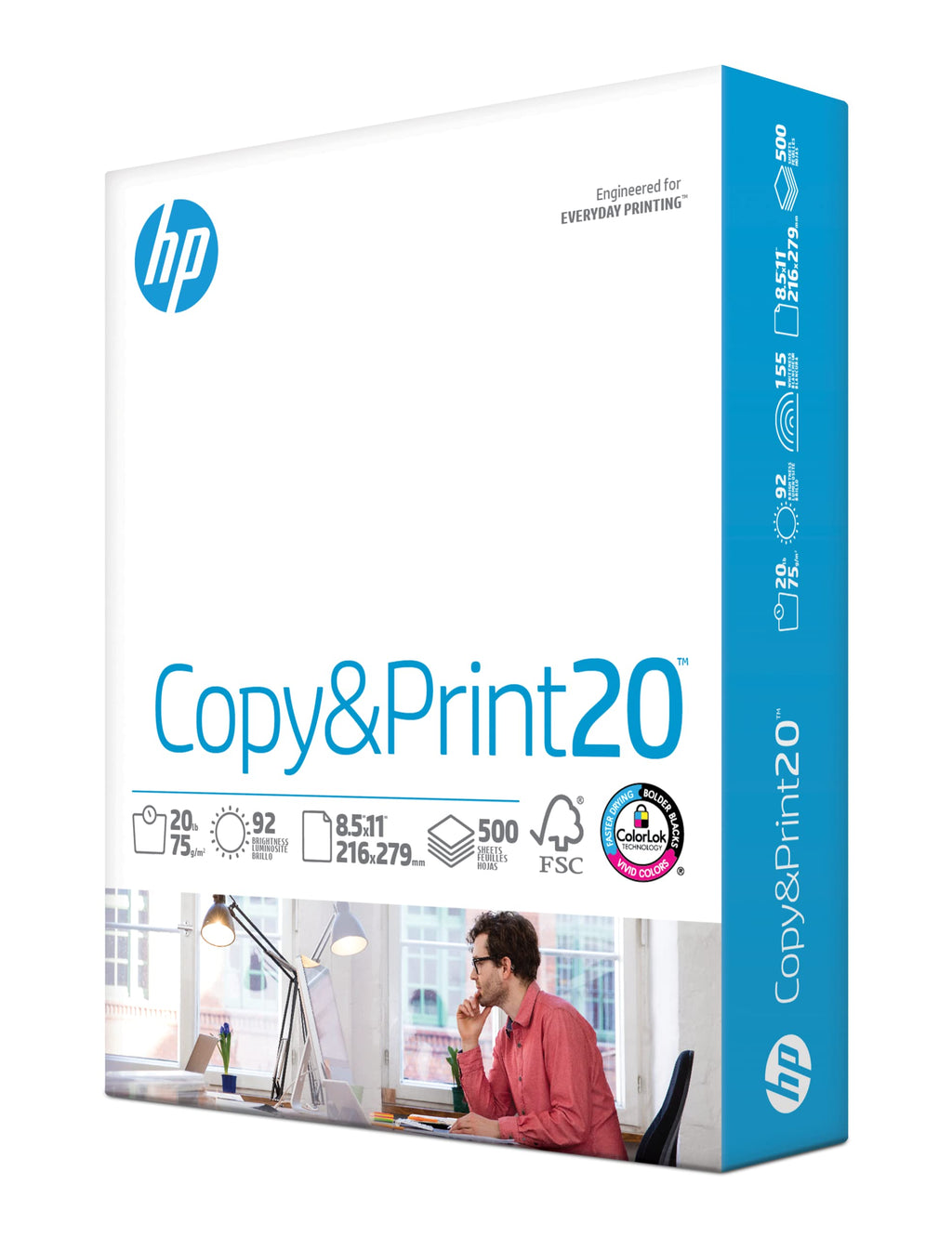 HP Printer Paper | 8.5 x 11 Paper | Copy &Print 20 lb | 1 Ream Case - 500 Sheets| 92 Bright | Made in USA - FSC Certified | 200060-UPStoxs