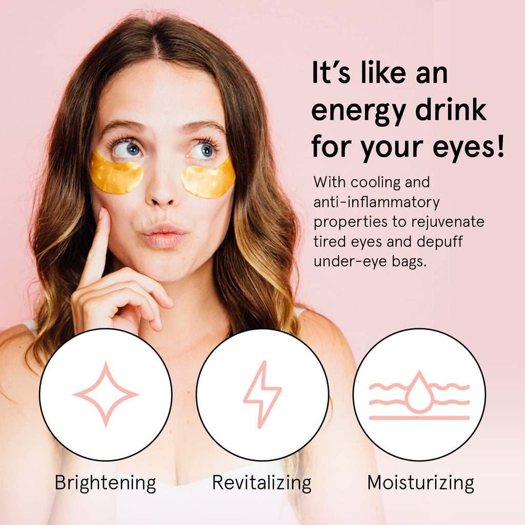 Grace & Stella Under Eye Mask (Gold, 6 Pairs) Dark Circles Under Eye Treatment, Puffy Eyes, Undereye Bags, Wrinkles - Bachelorette Party Favors, Women Gifts, Vegan, Cruelty-Free Eye Patches for Adults-UPStoxs