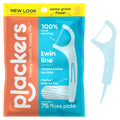 Plackers Twin-Line Dental Flossers, Cool Mint Flavor, Dual Action Flossing System, Easy Storage, Super Tuffloss, 2X The Clean, 75 Count-UPStoxs