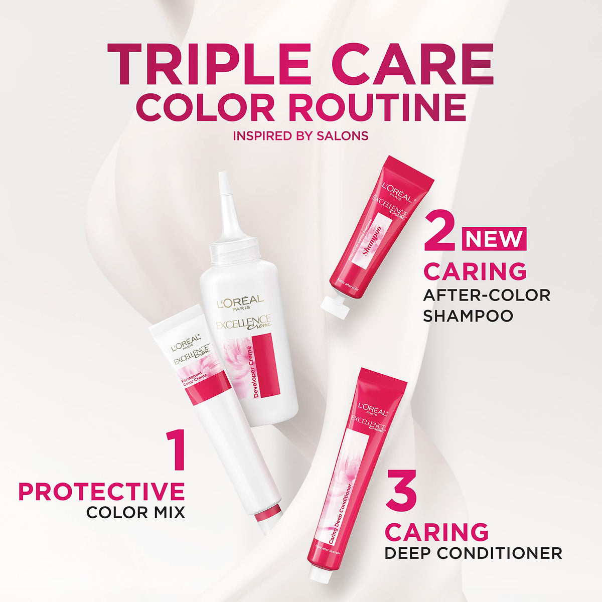 L'Oreal Paris Excellence Creme Permanent Triple Care Hair Color, 5 Medium Brown, Gray Coverage For Up to 8 Weeks, All Hair Types, Pack of 1-UPStoxs
