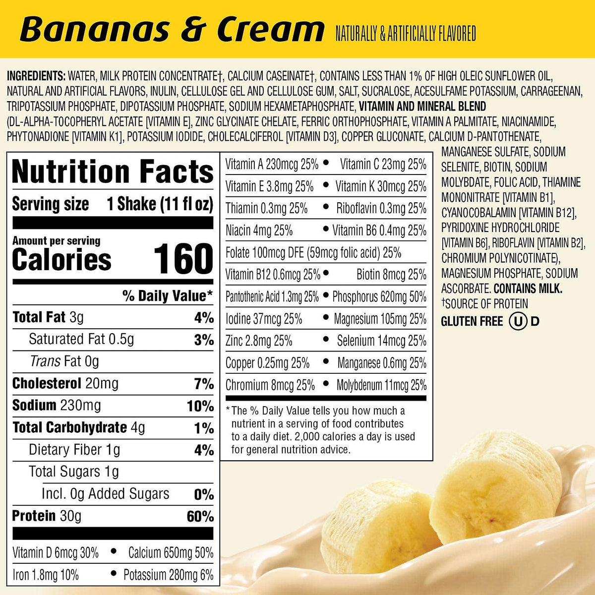 Premier Protein 30g High Protein Shake, Bananas & Cream 11 fl. oz., 15 pk.