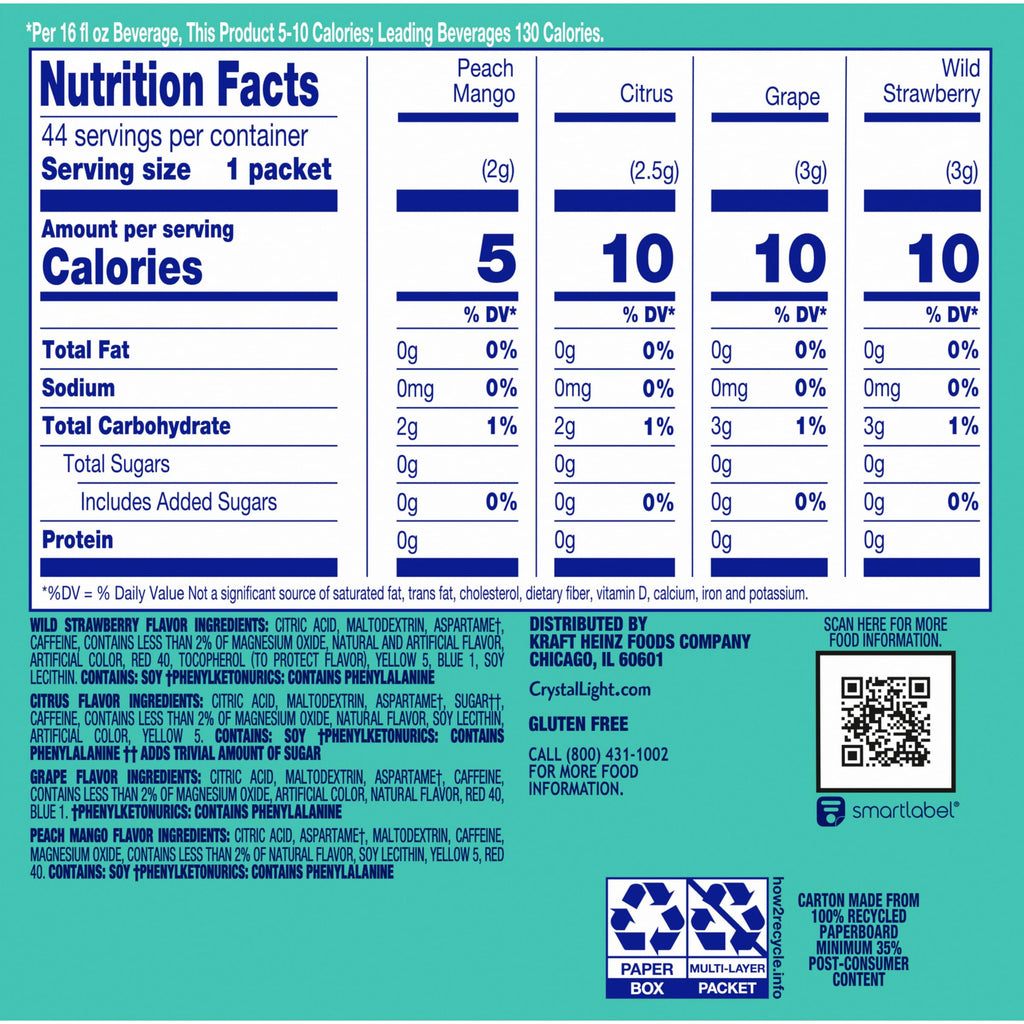 Crystal Light Energizing Variety Pack, 44 ct On-the-Go Packets-UPStoxs