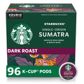 Starbucks K-Cup Coffee Pods, Dark Roast Coffee, Sumatra for Keurig Brewers, 100% Arabica, 4 boxes (96 pods total)-UPStoxs