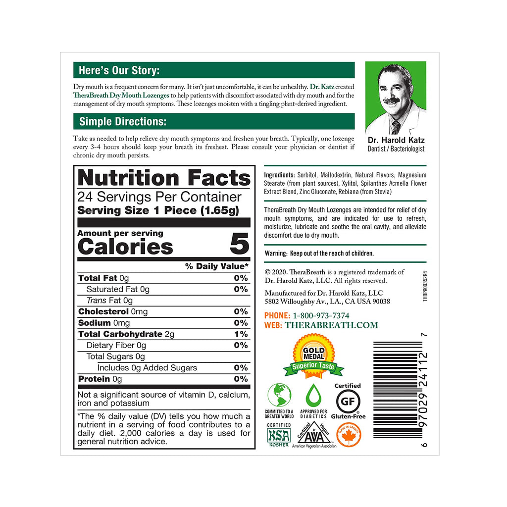 TheraBreath Mouthwash & Lozenges Bundle, Fresh Breath Alcohol-Free Mint Mouthwash 16 Fl Oz (Pack of 2) & Sugar-Free Mandarin Mint Lozenges for Dry Mouth 24 Count-UPStoxs