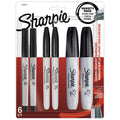 Sharpie Permanent Markers Variety Pack, Featuring Ultra-Fine, Chisel Tip, And Fine Tip Marker Set, Writing And Poster Markers, Black, 6 Count-UPStoxs