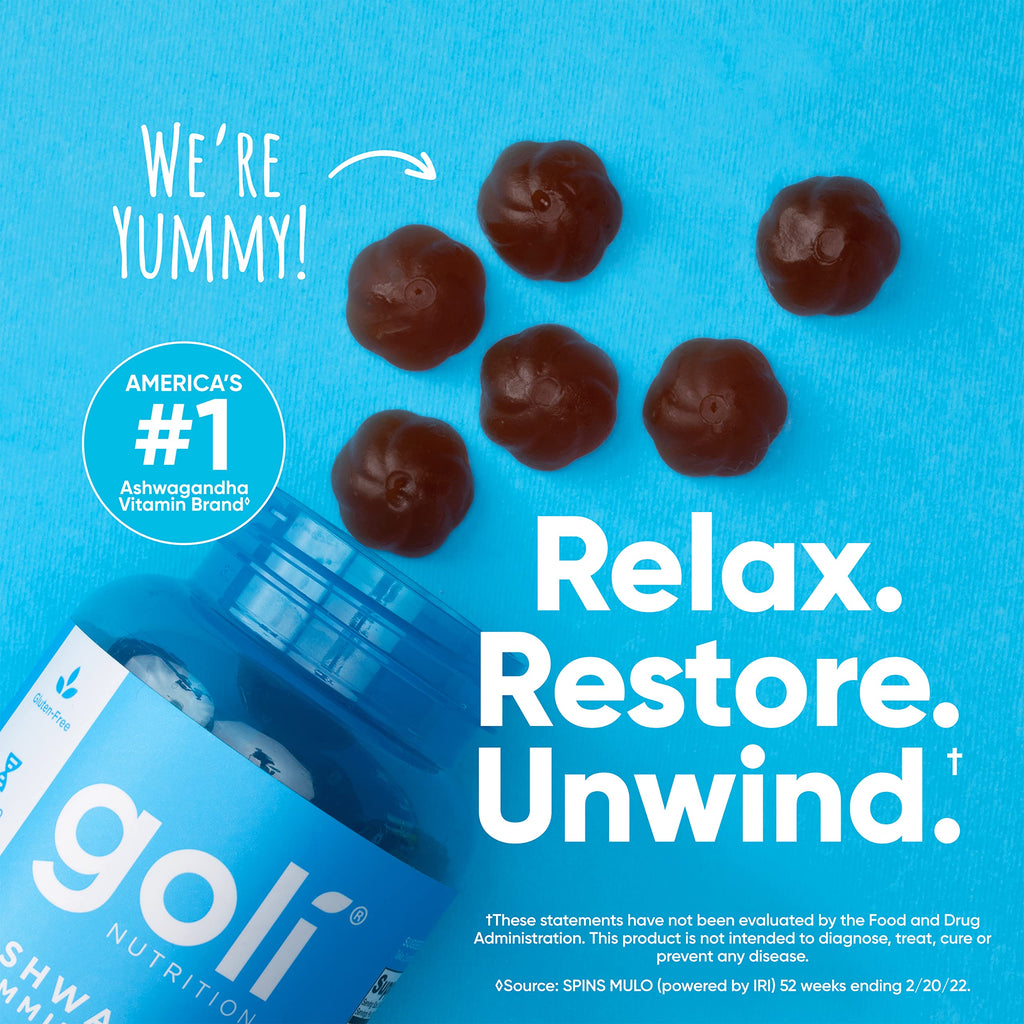 Goli Ashwagandha & Vitamin D Gummy - 60 Count - Mixed Berry, KSM-66, Vegan, Plant Based, Non-GMO, Gluten-Free & Gelatin Free Relax. Restore. Unwind, Pack of 1-UPStoxs